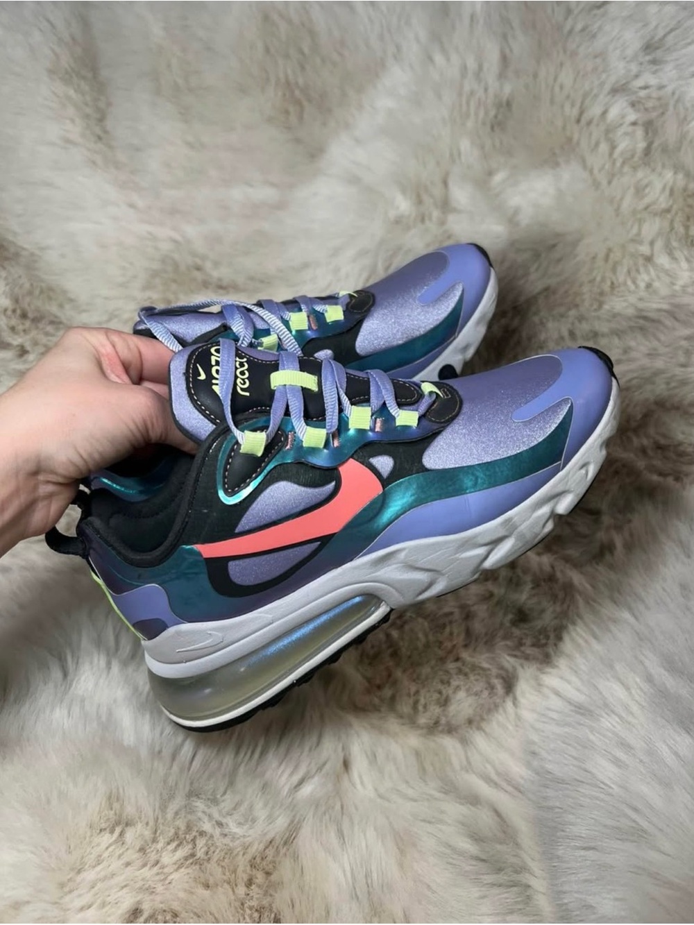 Nike Purple and Teal Athletic Sneakers with Coral Accent